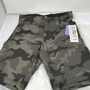 DAHUI Hybrid Shorts For Land And Water Men Size 30 Olive Camouflage